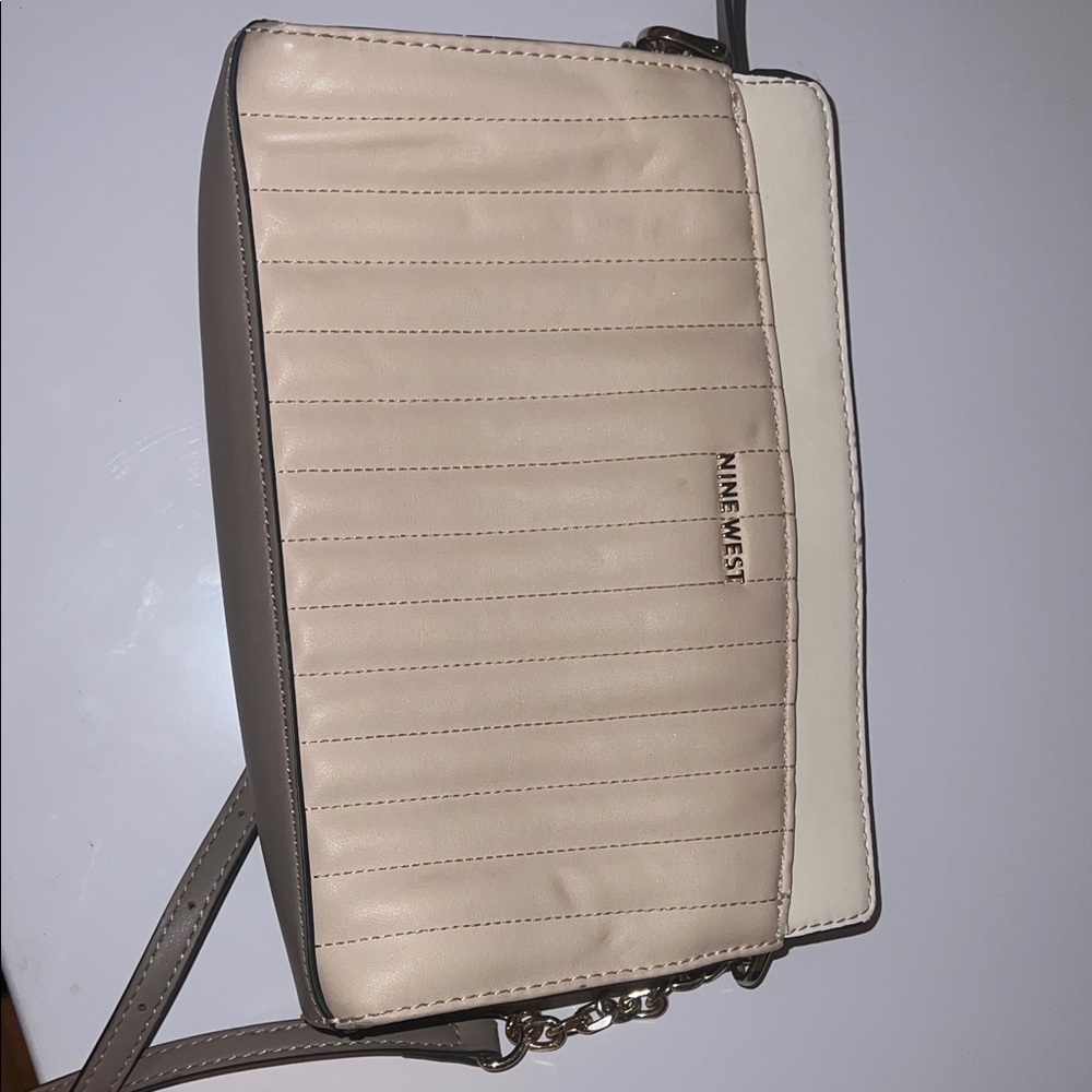Nine West Cream and Tan Crossbody Bag